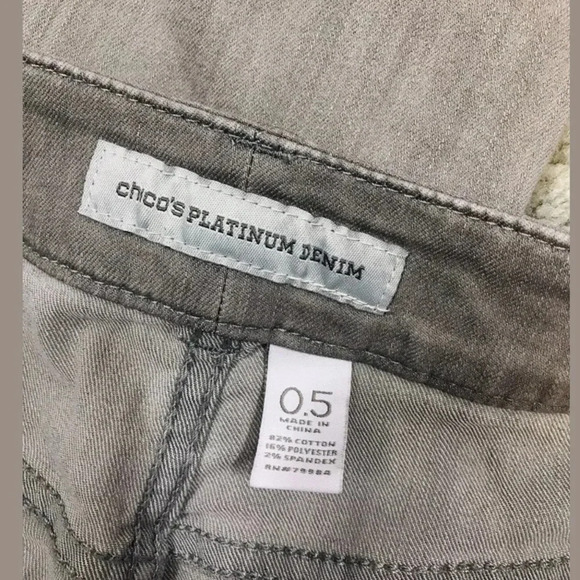 Chicos platinum ultímate rhinestones Fit Embellished jeans flap pockets - Picture 8 of 8